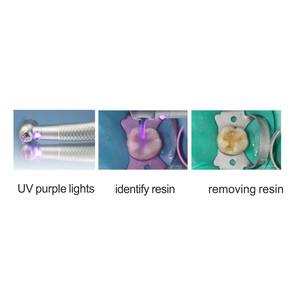 เครื่องกรอฟันความเร็วสูงพร้อมเครื่องกำเนิดไฟฟ้าไฟ UV สีม่วงระบุเรซินและเคลือบฟันได้อย่างมีประสิทธิภาพ