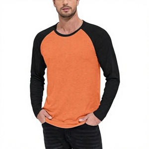 เสื้อยืดแฟชั่นสไตล์เรโทรสำหรับผู้ชาย รับผลิตแบบ OEM พร้อมสกรีนโลโก้แบรนด์ ผ้าคอตตอน 100% น้ำหนักเบา 180 GSM แขนยาวทรงแร็กแลน - Product Image 4
