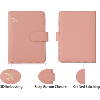 Dompet perjalanan kulit PU kustom desain RFID pesawat ringan tempat kartu lengan paspor Logo khusus untuk perjalanan udara
