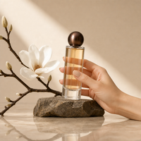 Flacon de parfum de luxe 15ml 20ml 30ml 50ml 100ml, flacon de parfum rond en verre vide avec bouchons, flacon vaporisateur de parfum