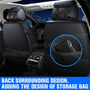 Coussin de siège de voiture en cuir soyeux glacé universel bleu noir pour la plupart des voitures, housse de siège de voiture douce et rafraîchissante pour l'été - Product Image 4