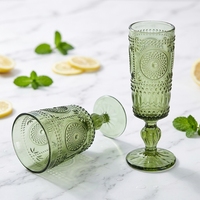 Verres à pied de luxe en cristal sans plomb, style vintage, pour mariage, flûte à champagne et gobelet à vin