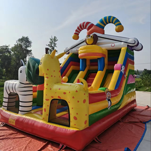 4 Unidades Listas para Enviar, Brincolín Inflable con Tobogán de <span class=keywords><strong>Jirafa</strong></span> y León, 6x4x4.8m, Capacidad de 1000kg, Uso Comercial, Marca HTH, 15 Niños, PVC de 0.55mm - Product Image 5