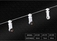Rails de rideau de vague bouton planeur 60mm silencieux ondulation pli transporteur en plastique coureurs de rideau sur String Racer
