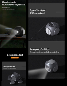 Hxtc88 Có Thể Sạc Lại Ngoài Trời Treo Lều Đèn Xách Tay LED Cắm Trại Đèn Lồng Gấp Bóng Đá Bóng Đèn Khẩn Cấp Ánh Sáng Ban Đêm Với Móc - Product Image 5