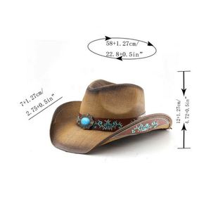 Sombrero Vintage Anti-UV para Hombre, de Verano, para Actividades al Aire Libre, Equitación, con Cinturón, Ala Ancha, Estilo Jazz - Product Image 2