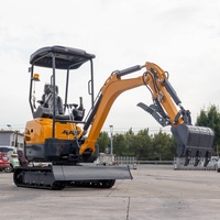 Mini-excavatrice compacte de 1,5 tonne de fournisseur chinois avec moteur Yanmar, flèche pivotante et cabine pour la construction