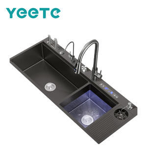 Machine de lavage et de purification intelligente à ultrasons YEETE pour fruits et légumes, finition chromée, désinfection et stérilisation - Product Image 1