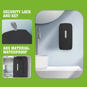 Distributeur de savon liquide manuel FANDA Mini en plastique noir moderne, mural, écologique, 500 ml, pour toilettes, pour le bureau - Product Image 4