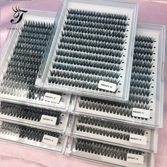 Wholesale Cluster Individual Lashes 8mm 10mm 12mm 14mm 16mm Magnetic Lash Clusters Premade Volume Fan Diy Eyelash Extension