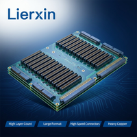 Carte mère Lierxin LEX personnalisée, PCB multicouche à nombre de couches élevé, avec vias aveugles et connecteurs à sertissage en cuivre épais, pour serveur haute vitesse