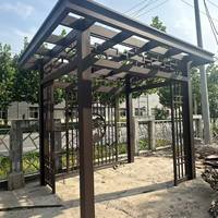 Pabellón de Aluminio de Tamaño Personalizado de Fábrica, Diseño Tradicional de Celosía, Techo Rígido de Metal, Gazebo Exterior Independiente