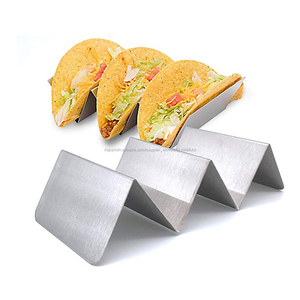 Comida mexicana vajilla de acero inoxidable 3 <span class=keywords><strong>Taco</strong></span> de cáscara titular rápido Catering - Product Image 2