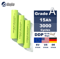 Nouvelle batterie cylindrique rechargeable Aojia 32140 3.2V 15Ah Lithium-ion LiFePO4 Cathode 3000 Cycles -30~50 295g Cellule de batterie pour