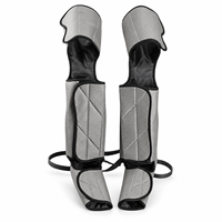 Masseur de jambes gris avec 3 intensités, 6 modes, double chaleur et enveloppe ajustable pour la relaxation des mollets et des cuisses