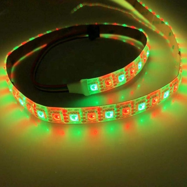 Smart Addressable RGB LED Strip HD107S 5V Copper Tape Dual-Line Pixel Control Breakpoint Function IP20 for Indoor Decoration