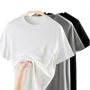 High-end 7A Antibacterial Breathable Men's Short Sleeve T-<b>Shirt</b> 100% Australian Merino Wool Four-Way Stretch Summer Comfortable - Product Image 2