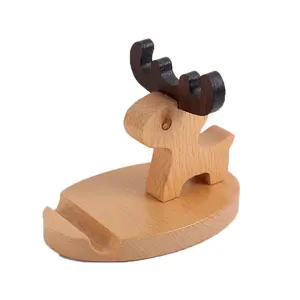 Chiquitos Creative stand Little Deer soporte de madera para teléfono móvil se puede grabar el logotipo