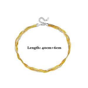 Collana Girocollo con Ciondolo in Acciaio Inossidabile, Nuova Moda di Lusso, 3 Colori, Catena Spessa Intrecciata per Donne - Product Image 2