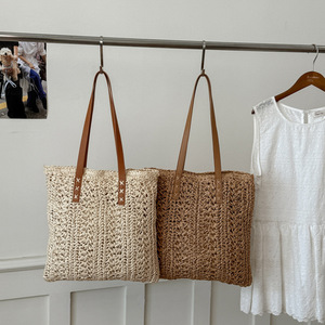 Sac fourre-tout décontracté doux style forêt, sac à bandoulière tissé tendance transfrontalière pour la plage et l'été, également disponible comme sac à main - Product Image 1