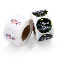 Logo privé conception auto-adhésif vinyle rond étanche autocollant rouleau de papier impression personnalisée merci étiquette autocollants