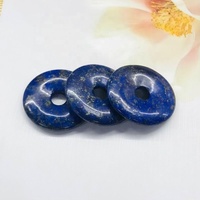 Pendentif boucle sûre en forme de beignet en cristal naturel de guérison 30mm Améthyste Lapis Lazuli Vert Aventurine Bijoux Accessoires