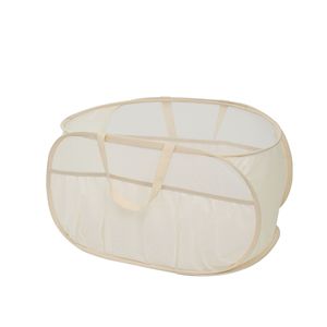 Collapsible Laundry <b>Basket</b> Round Polyester <b>Foldable</b> Storage Organizer For Clothing Bathroom Use - Product Image 2