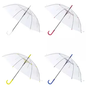 Fabriek Groothandel Van Hoge Kwaliteit Op Maat Bedrukte Doorzichtige Paraplu 'S Promotionele Auto Open Reclame Transparante Poe Paraplu 'S
