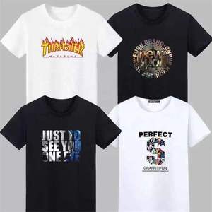 Venta Directa de Fábrica, Camiseta de Cuello Redondo de Manga Corta y Larga para Hombre y Mujer, Camiseta Blanca Estampada - Product Image 3
