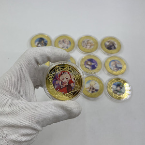 Collezione di monete placcate in oro 24k con impatto <span class=keywords><strong>Genshin</strong></span> in metallo personalizzato da acquistare - Product Image 1