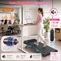 Treadmill Elektrik Walking Pad dengan Kemiringan Otomatis 1-15%, Lebar Sabuk 40 cm, Mesin Fitness di Bawah Meja untuk Home Gym, OEM Dapat Disesuaikan