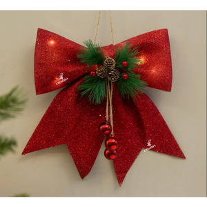 2025 arbre de noël haut décoration nouvel an fête décor à la maison paillettes nœud papillon pendentif noël <span class=keywords><strong>ruban</strong></span> arcs nouvel an cadeau - Product Image 1