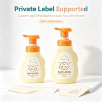 Lotion pour bébé en marque privée, extrait naturel d'aloe vera et de camomille, hydratation douce, hypoallergénique pour nouveau-né, nourrisson, tout-petit