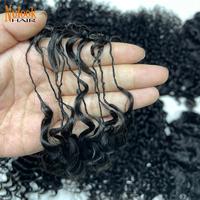 Extensions de cheveux humains à crocheter, 100g, à pointe plume, style ondulations profondes birmanes, très demandées
