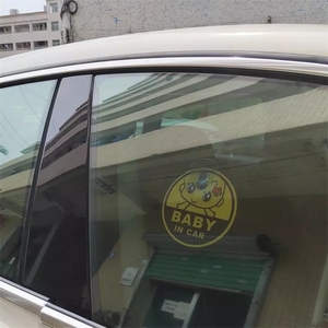 RubySub-señales de advertencia de MDF redondas para coche, accesorio de sublimación en blanco, con ventosa - Product Image 6