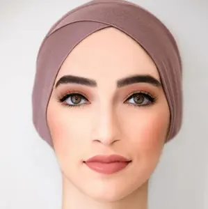 Модный женский мягкий хлопковый трикотажный головной убор, тюрбан, головные уборы для мусульманских женщин, оптовая продажа, Женский хлопковый хиджаб