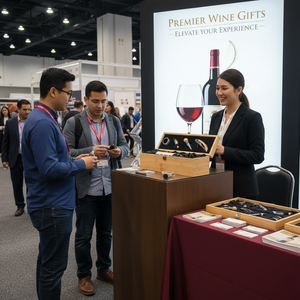 Caja de Regalo de Vino de Madera con Tapa Deslizante Rectangular Personalizada con Logotipo - Product Image 6