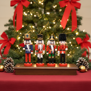 LINGKAI Casse-noisette de Noël en bois fait main, moderne, rouge coloré, 19 cm, figurine décorative, cadeaux et fournitures d'intérieur - Product Image 6