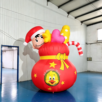 Ballon gonflable personnalisé en forme de chapeau de Père Noël, en tissu Oxford, pour décoration de Noël, publicité, promotion, événementiel et affichage solaire
