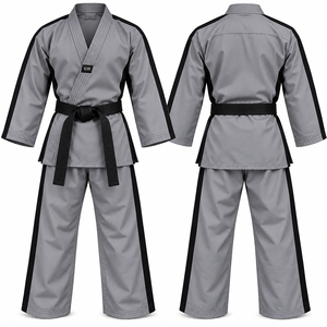 Uniforme de Taekwondo personnalisé Dobok col en V léger respirant à séchage rapide en polyester et coton pour l'entraînement et la compétition pour enfants et adultes - Product Image 5