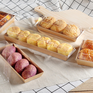 Boîtes en papier avec couvercles transparents, papier kraft de qualité alimentaire, ensemble de boîtes <span class=keywords><strong>kawaii</strong></span> pour la livraison des aliments, offre spéciale - Product Image 4