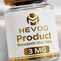 Autocollants personnalisés pour flacons de peptides 3 ml, autocollants pour flacons imprimés en feuille d'or avec options de forme personnalisées pour l'emballage de produits de laboratoire