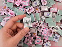 Set Ubin Mahjong Amerika Motif Bunga Pita Mint Pink Pastel Terbaru 160pcs Hadiah Ulang Tahun Pernikahan Mewah untuk Hiburan