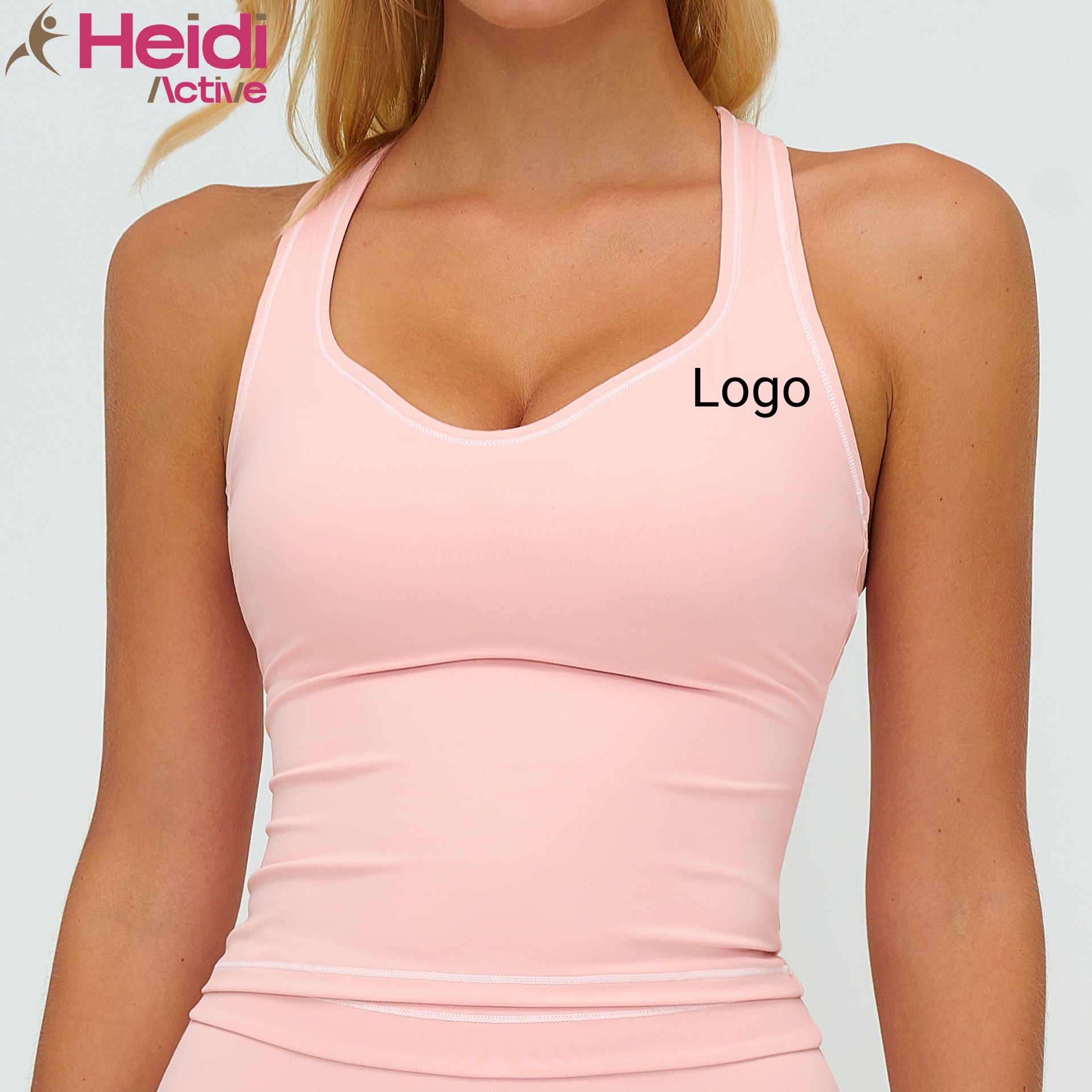Wholesale Custom Logo Gym Underwear Breathable Quick Drying Slim Fit Y-Back Gym Running Yoga Tank Top with Soft Chest Pad