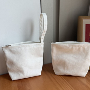 Pochette zippée portable en toile de coton naturel personnalisable, sac de rangement DIY pour cosmétiques et papeterie, idéal pour cadeaux de fête et trousse de maquillage de voyage - Product Image 5