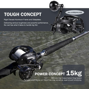 <span class=keywords><strong>Moulinet</strong></span> de pêche NOEBY Leisure X5 Predator Pike Bastcasting pour la pêche en eau salée avec engrenage de transmission robuste pour la pêche - Product Image 3