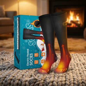 Factory Custom Electric Heated <b>Socks</b> 3 Temp Levels Rechargeable Long Tube <b>Thermal</b> Foot Warmer Washable Nylon Blend - Product Image 6