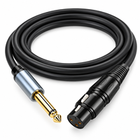 Câble audio 6,5 mm mâle vers XLR femelle 3 broches 2 m pour microphone, haut-parleur, mixeur, projecteur, caméra, studio et systèmes de sonorisation de scène