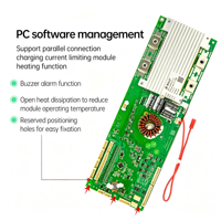 BMS Inteligente 16S150A LiFePO4 48V BT CAN RS485 UART con Zumbador, Pre-desconexión SOC, Conexión en Paralelo por el Mismo Puerto para Almacenamiento ESS Doméstico