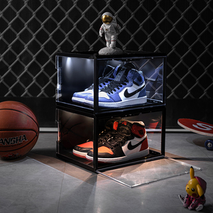 Boîte à chaussures pliable avec lumières, logo personnalisé, présentoir pour baskets, caisse, organisateur, conteneur, stockage, boîte à chaussures lumineuse à LED - Product Image 4